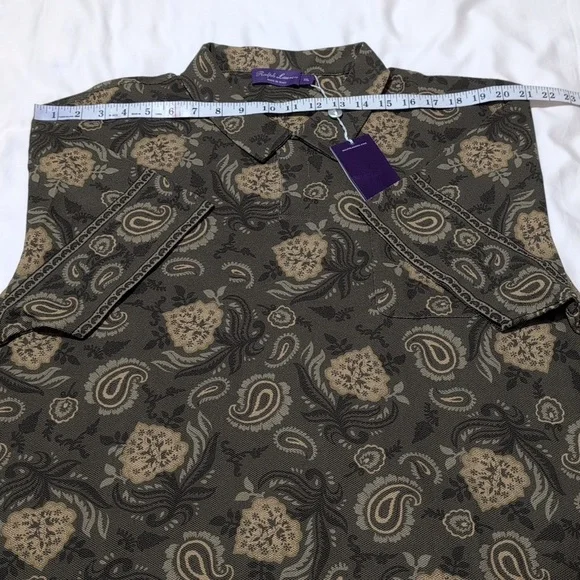 Ralph Lauren Black and Tan Casual Button Down Shirt - Picture 5 of 12